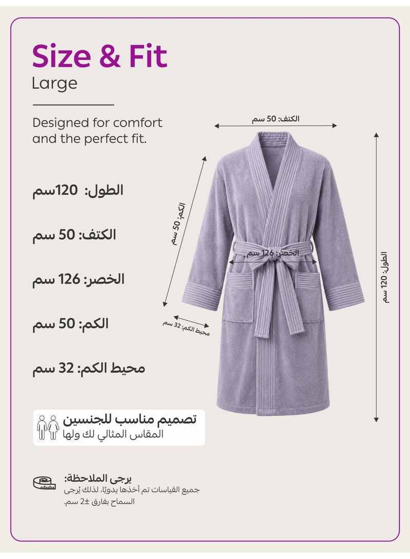 Donetella 1-Pcs Unisex  Bathrobe  L Size - Kimono Collar, Highly Absorbent, Quick Dry, Soft Spa Robe with Belt & Pockets - Microfiber 330 GSM, Everyday Use - Image 5