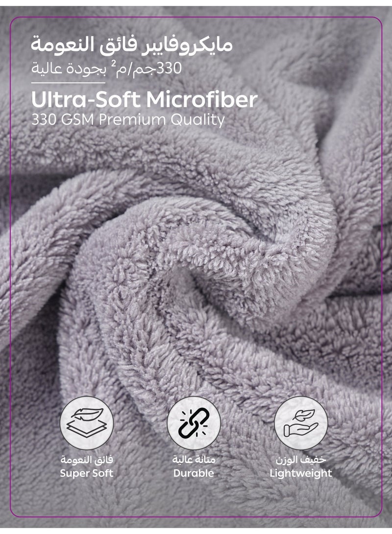 Donetella 1-Pcs Unisex  Bathrobe  L Size - Kimono Collar, Highly Absorbent, Quick Dry, Soft Spa Robe with Belt & Pockets - Microfiber 330 GSM, Everyday Use - Image 3