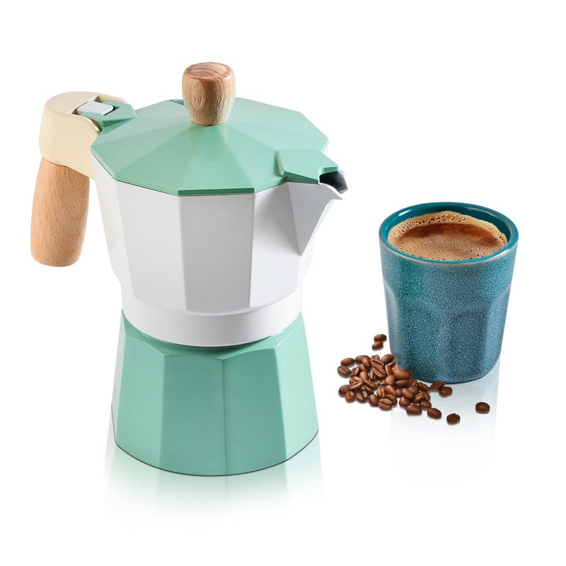 Mixpresso Moka Pot 3 Cup (5 oz Total) â€“ Stovetop Espresso Maker for Gas & Electric Stove, Aluminum Cuban & Italian Coffee Maker, Small Size Espresso Brewer - Image 1