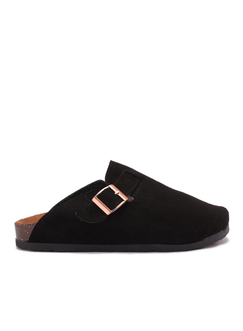 Women's Elegant Suede Buckle Clogs - Non-Slip Sole - Image 2