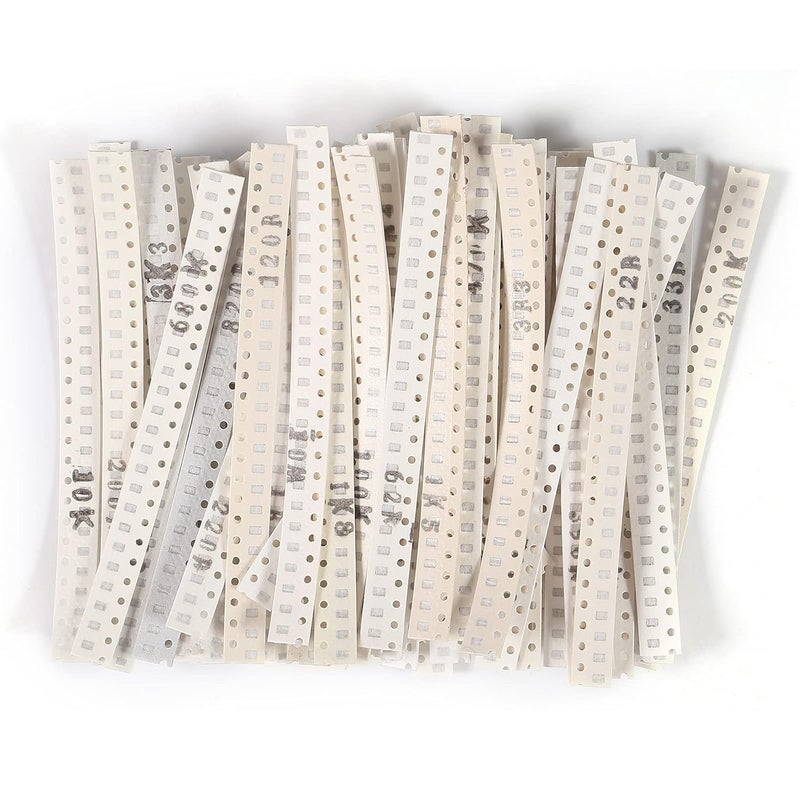 AEDIKO AEDIKO Chip Resistor Kit 0805 SMD Resistor Assortment Kit 1 18W 0125W 0 ohm10M ohm Resistors Assorted 60Value 1500pcs  - Image 1