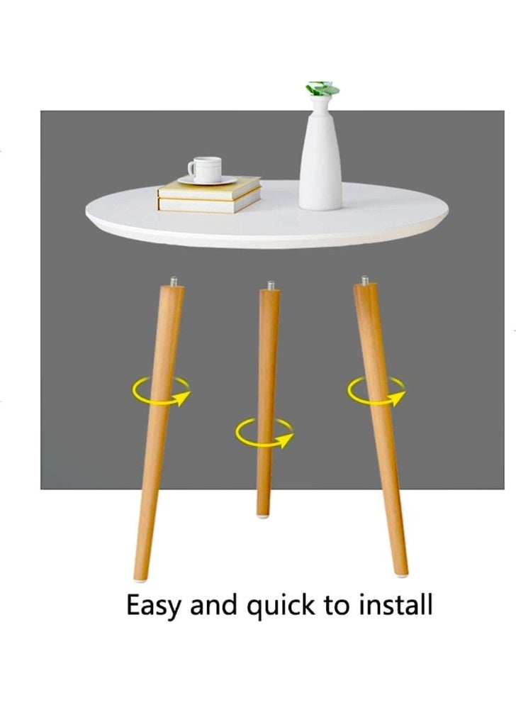 MOMENT MOMENT Modern Round Small Side Table, 48 x 52 cm, 2 - Tier Round Table with Storage Shelf for Living Room, Bedroom, Small Spaces - Easy Assembly - Image 2
