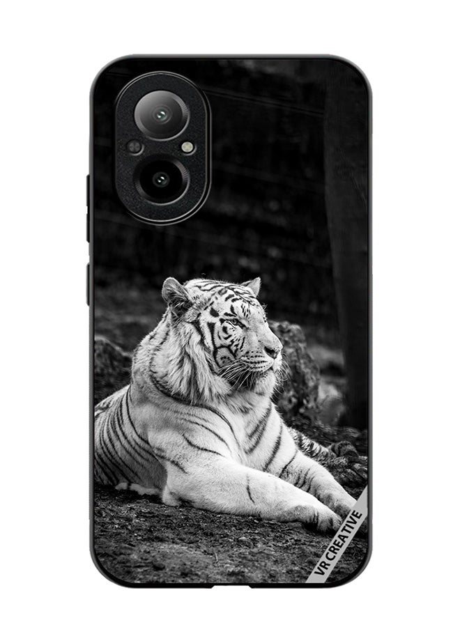 VR CREATIVE Protective Case Cover For Realme C67 4G Royal Monochrome Tiger Design Multicolour - Image 1