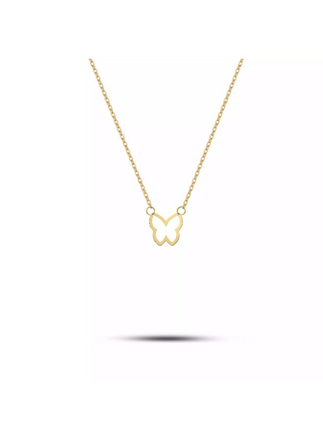 Ruby Art Gold 18K Pure Gold Necklace for women Minimal butterfly   -  1.62  Gram - Image 2