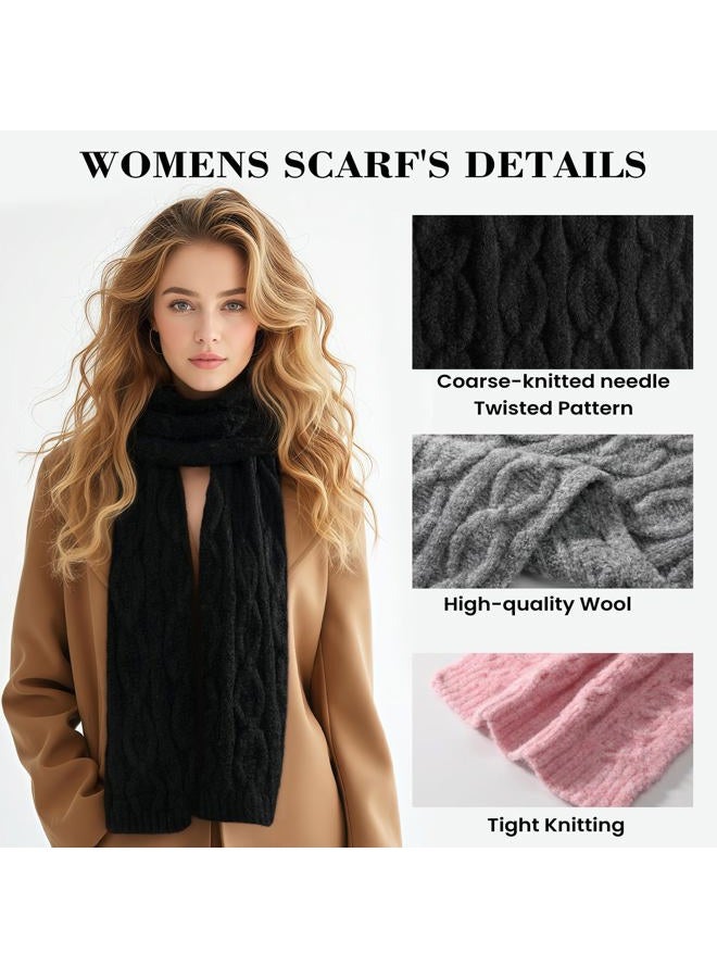 TOBEHIGHER Scarf for Women Winter- Warm Thick Knit Winter Scarf for Women, Wraps Chunky Soft Womens - Image 3