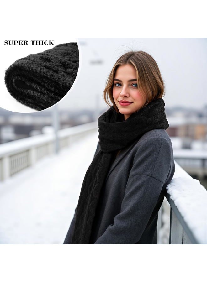 TOBEHIGHER Scarf for Women Winter- Warm Thick Knit Winter Scarf for Women, Wraps Chunky Soft Womens - Image 5