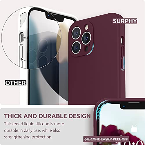 SURPHY Compatible with iPhone 13 Pro Max Case with Screen Protector, (Camera Protection + Soft Microfiber Lining) Liquid Silicone Phone Case 6.7 inch 2021, Plum - Image 3