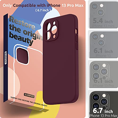 SURPHY Compatible with iPhone 13 Pro Max Case with Screen Protector, (Camera Protection + Soft Microfiber Lining) Liquid Silicone Phone Case 6.7 inch 2021, Plum - Image 2
