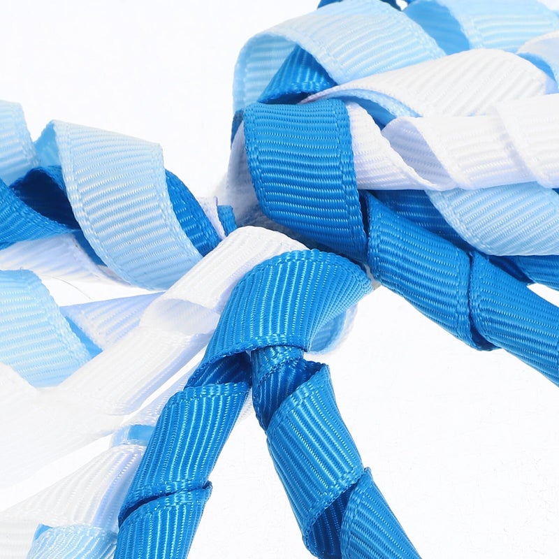 6Pcs Self Stick Curly Bowknot Ribbon Set Blue For Gift Box Birthday Holiday Decor - Image 4