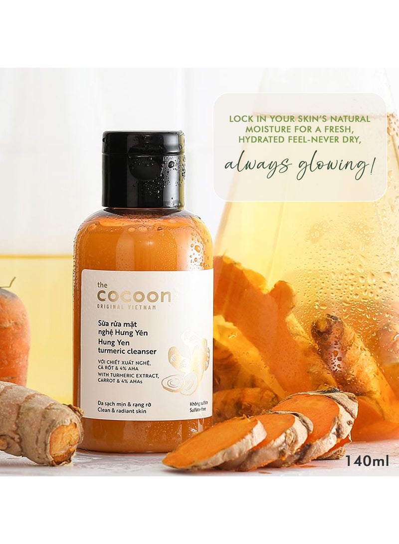 The Cocoon Original Vietnam Hung Yen Turmeric Cleanser 140ml – Brightening Face Wash for Acne-Prone & Oily Skin | Deep Cleansing, Oil Control & Dark Spot Removal - Image 2