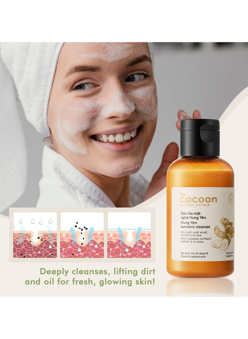 The Cocoon Original Vietnam Hung Yen Turmeric Cleanser 140ml – Brightening Face Wash for Acne-Prone & Oily Skin | Deep Cleansing, Oil Control & Dark Spot Removal - Image 3