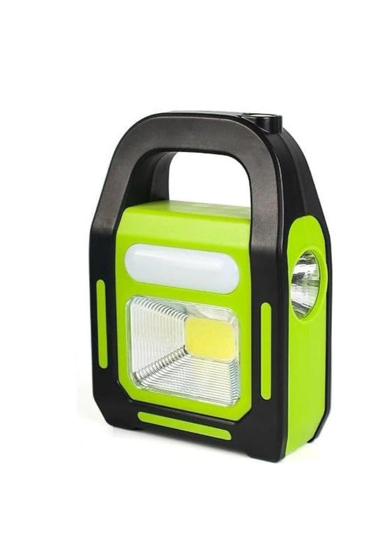 QSHOP - Qshop 3 in 1 Solar Outdoor Emergency Light and Camping Spotlight, Brightest COB LED Rechargeable + USB Charging Port for Devices (Green) - Image 1