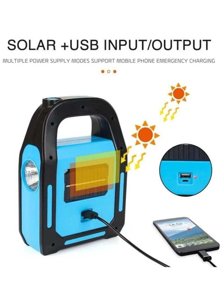 QSHOP - Qshop 3 in 1 Solar Outdoor Emergency Light and Camping Spotlight, Brightest COB LED Rechargeable + USB Charging Port for Devices (Green) - Image 1