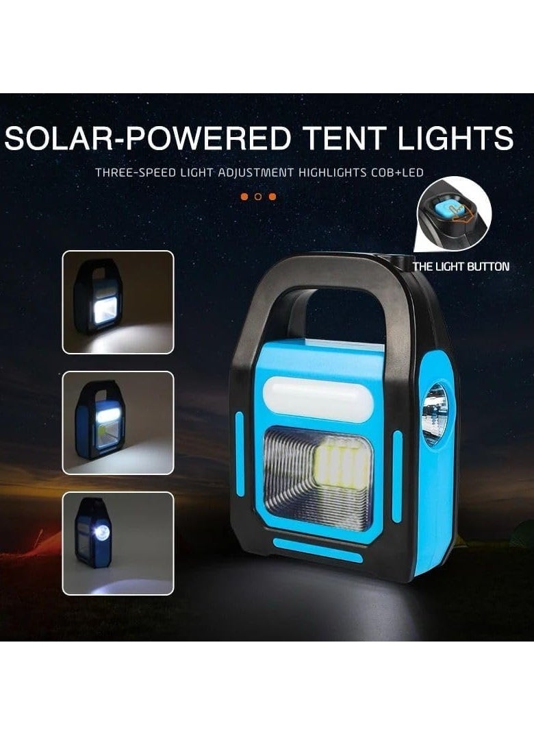 QSHOP - Qshop 3 in 1 Solar Outdoor Emergency Light and Camping Spotlight, Brightest COB LED Rechargeable + USB Charging Port for Devices (Green) - Image 1