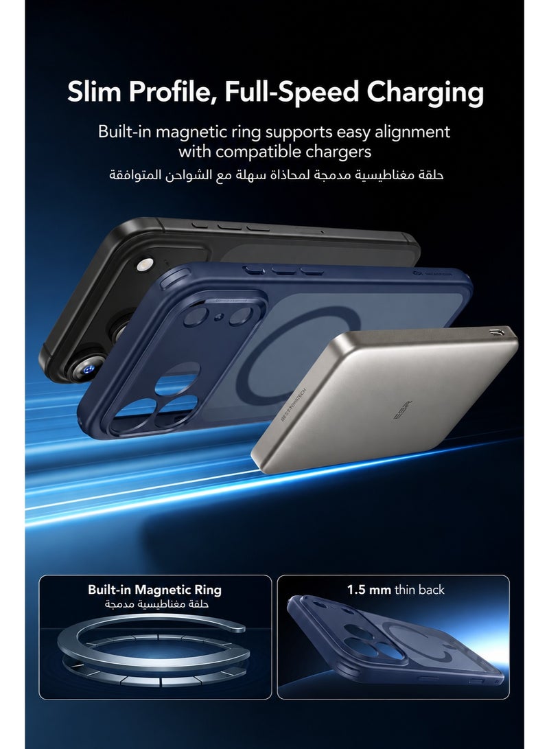 SOKAD Large Viewport MagSafe Matte Blue Case for iPhone 18 Pro Max, Full Camera Protection, Anti-Fingerprint Slim Phone Cover with Metal Buttons - Image 5
