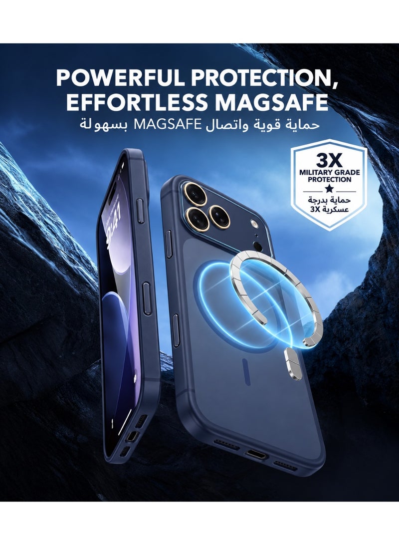 SOKAD Large Viewport MagSafe Matte Blue Case for iPhone 18 Pro Max, Full Camera Protection, Anti-Fingerprint Slim Phone Cover with Metal Buttons - Image 2