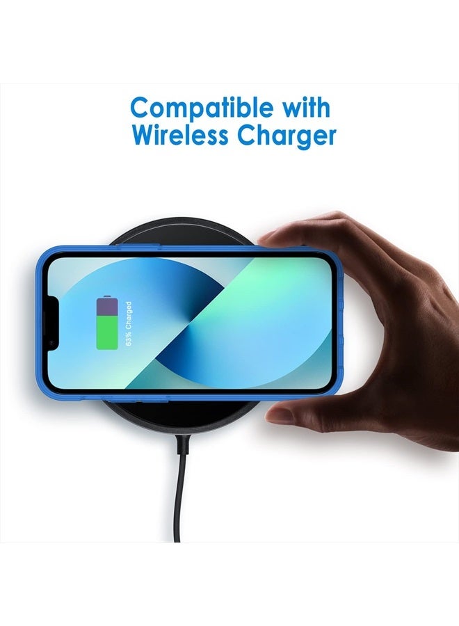 Jetech Case for iPhone 13 6.1-Inch, Non-Yellowing Shockproof Phone Bumper Cover, Anti-Scratch Clear Back (Blue) - Image 4