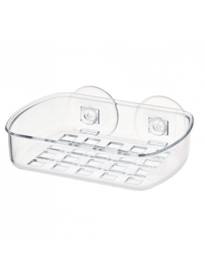 IDesign حامل صابون بلاستيكي مع شفط خالي من BPA - 5.25" × 4" × 2"، شفاف، 19600 - Image 5