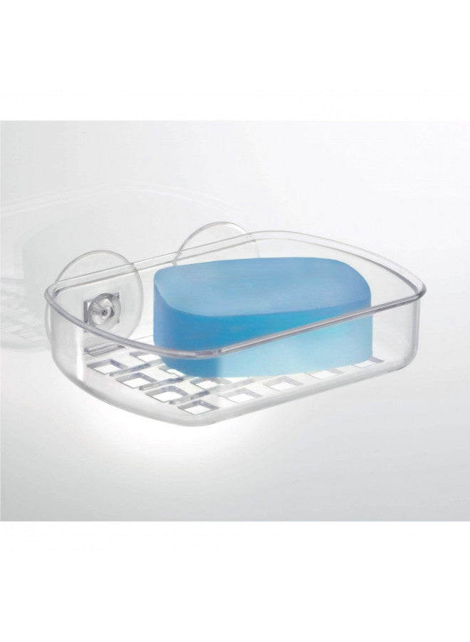 IDesign حامل صابون بلاستيكي مع شفط خالي من BPA - 5.25" × 4" × 2"، شفاف، 19600 - Image 4