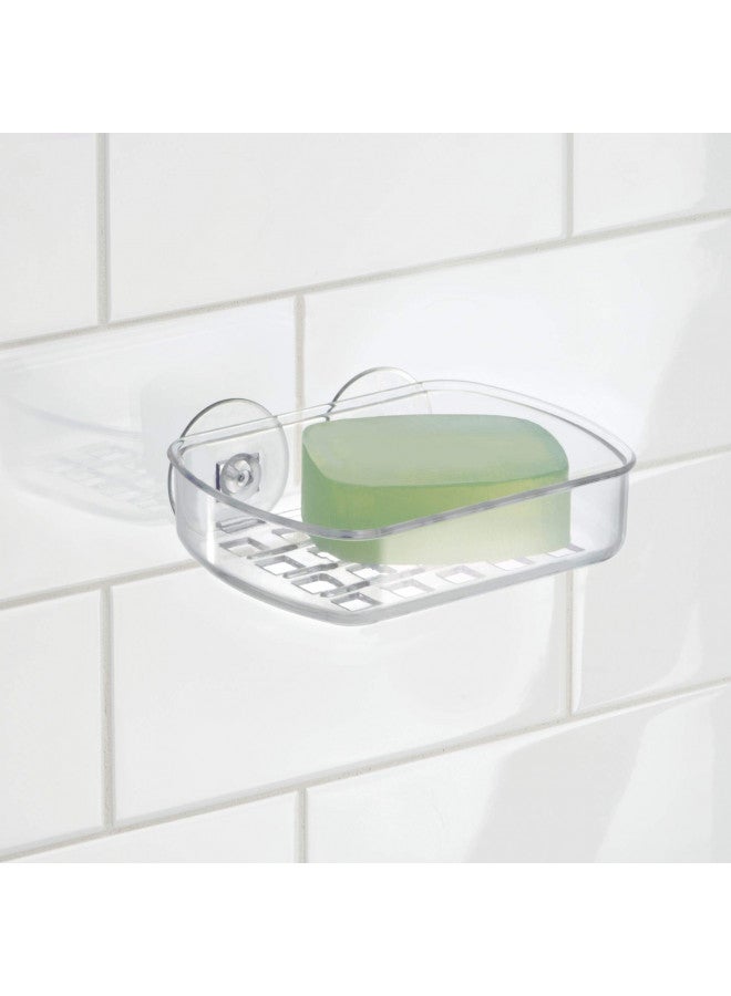 IDesign حامل صابون بلاستيكي مع شفط خالي من BPA - 5.25" × 4" × 2"، شفاف، 19600 - Image 3