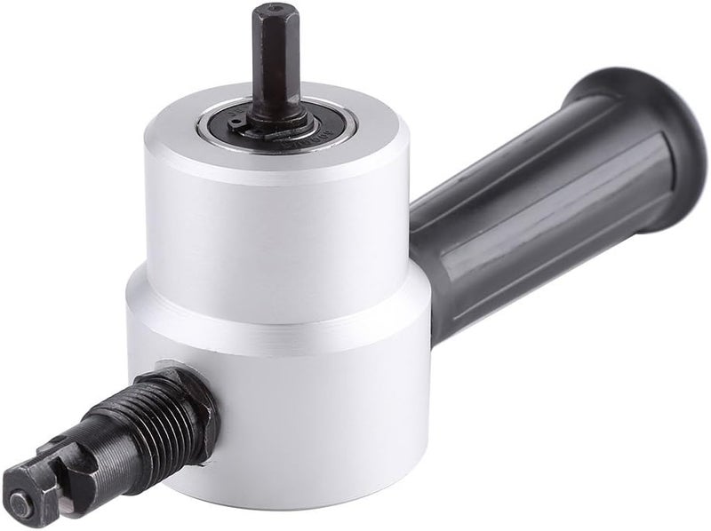 Cost saving user oriented build Akozon Premium DoubleHead Sheet Metal Cutter - Electric Drill Attachment Nibbler Tool Kit for Steel, Copper, Aluminum & Stainless Steel - Fully Adjustable 360 Degree Cutting Matte anti slip finish - Image 4