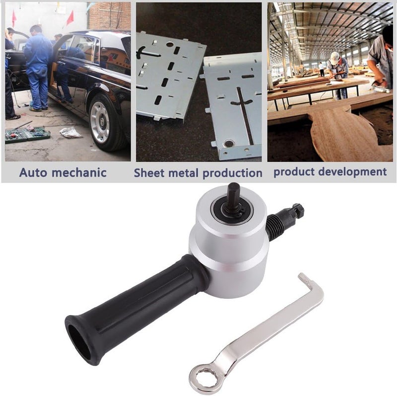 Cost saving user oriented build Akozon Premium DoubleHead Sheet Metal Cutter - Electric Drill Attachment Nibbler Tool Kit for Steel, Copper, Aluminum & Stainless Steel - Fully Adjustable 360 Degree Cutting Matte anti slip finish - Image 2