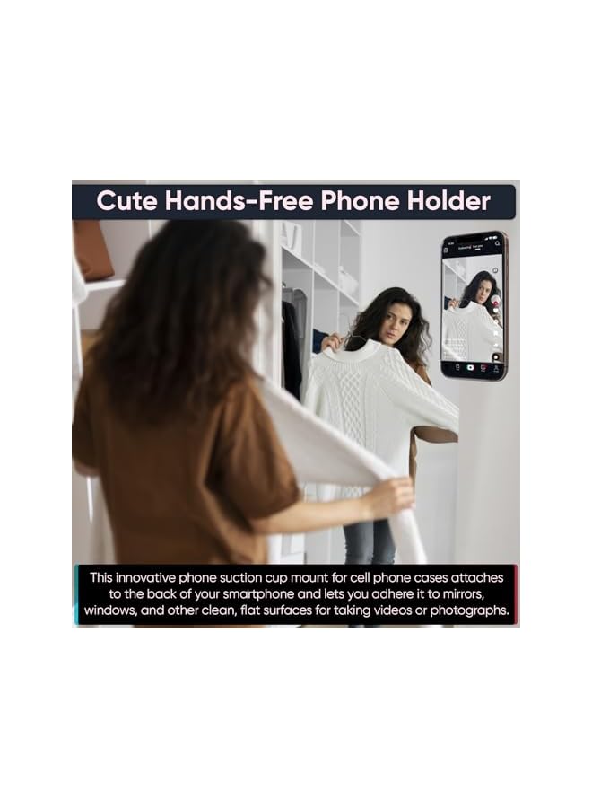 S-TOP Universal Silicone Suction Phone case – Hands-Free Mobile Stand for iPhone & Android | Strong Grip Holder for Selfies and Videos Fidget Toy | Mirror Shower Phone Holder (Darth Vader) - Image 2