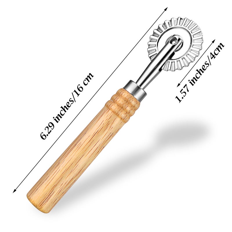 WLLHYF Pasta Cutter Wheel Ravioli Cutter Wheel with Roller Pizza Cutter Wheel Dumpling Lace Making Zinc Alloy Noodle Making Cutter for Kitchen - Image 3