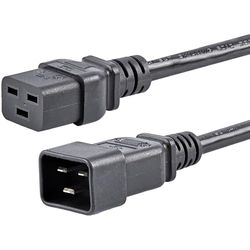 StarTech.com 6ft (1.8m) Heavy Duty Extension Cord, IEC 320 C19 to IEC 320 C20 Black Extension Cord, 15A 250V, 14AWG, Heavy Gauge Extension Cable, Heavy Duty AC Power Cord, UL Listed (PXTC19C20146) - Image 5