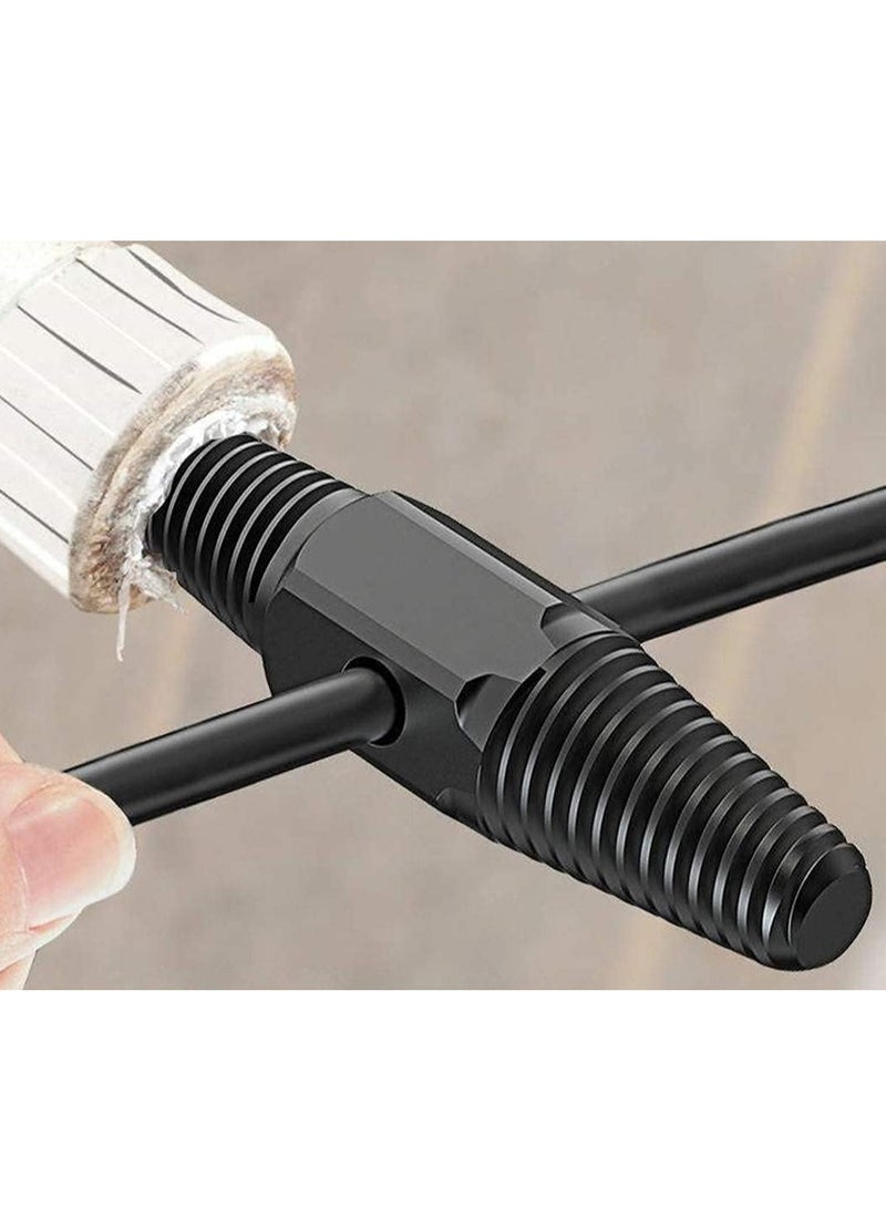 MJZ 2pcs Double Head Pipe Extractor Water Pipe Bolt Remover Dual-use Screw Removal Tool Damaged Screw Extractor Easy Out Double Head Pipe Broken Screw Bolt Extractor Broken Bolt Remover 1/2" + 3/4", Black - Image 2