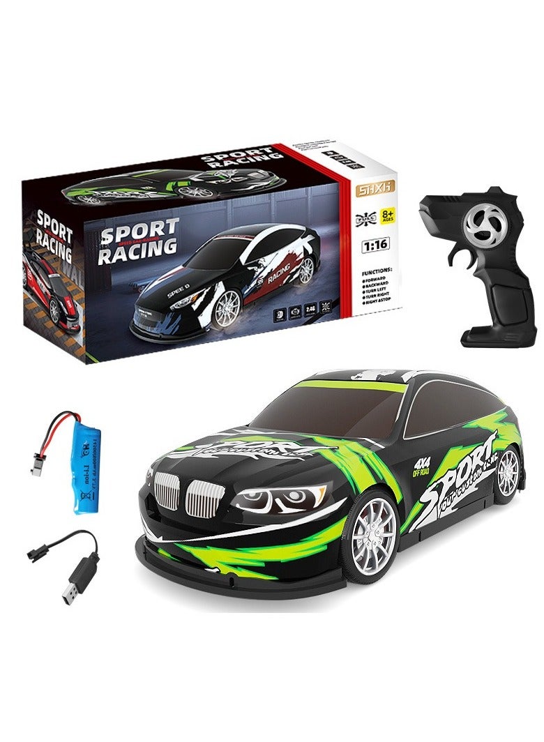 Z Create Design 1/16 Remote Control Racing Drift Car 2.4G Electric Vehicle Model with Light Fall and Collision Resistant Children's Toy Kid Gift - Image 1