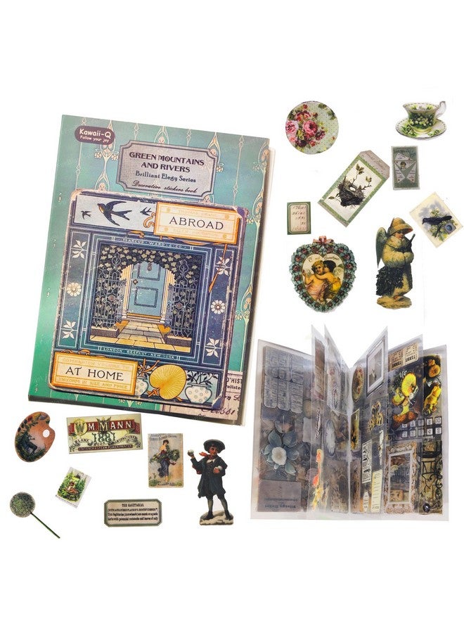 FunBlast Sticker Book Set - 20 Sheets/150+ Paper Magazine Sticker Booklet, Decoration Stickers Book, Stickers For Project, American Style Stickers, Journals, Scrapbooking (C) - Image 1