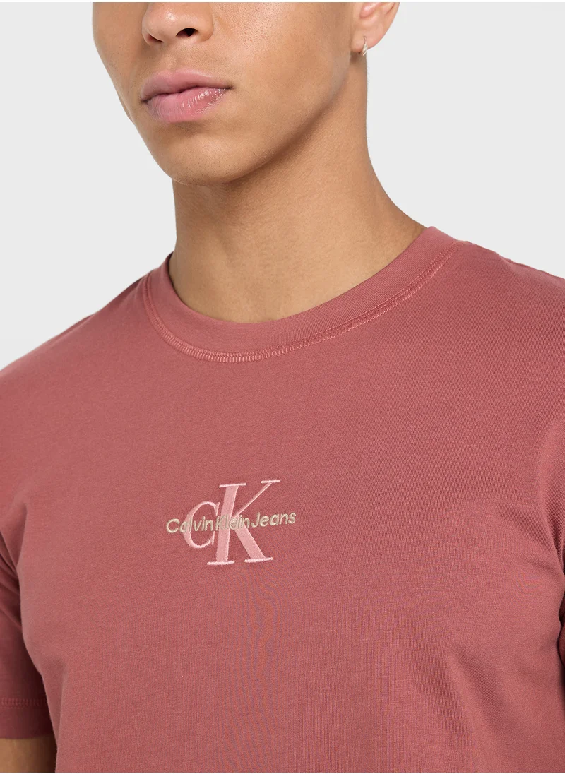 كالفن كلاين جينز Logo Print Crew Neck T-Shirt