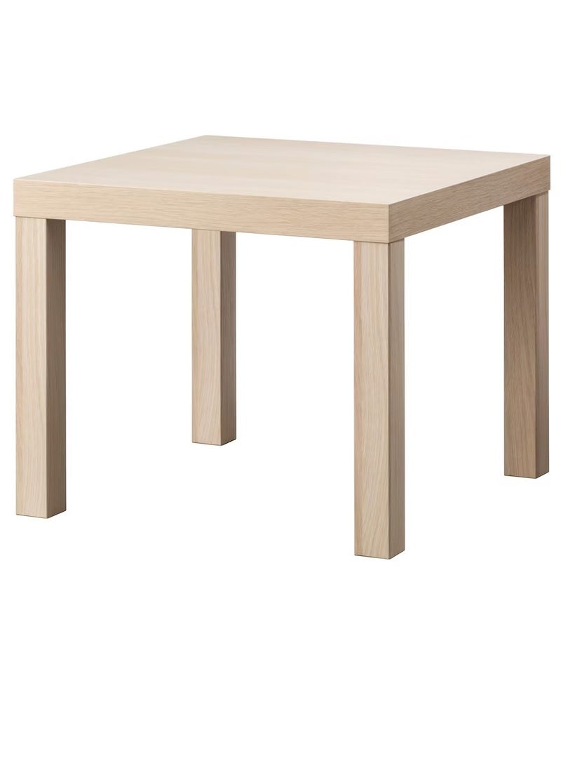 Side Table White Stained Oak Effect 55X55 Cm - Image 1