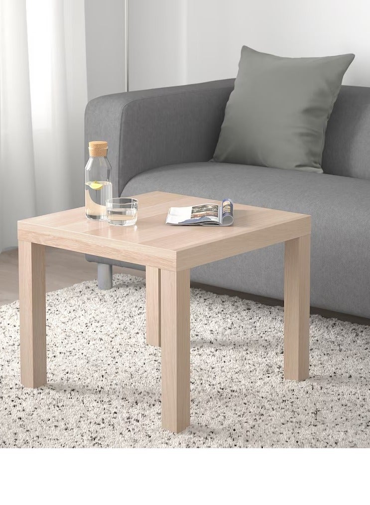 Side Table White Stained Oak Effect 55X55 Cm - Image 2