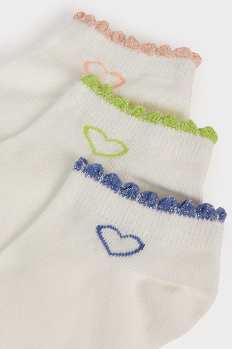 DeFacto White Woman 3 piece Short Socks Casual - Image 5