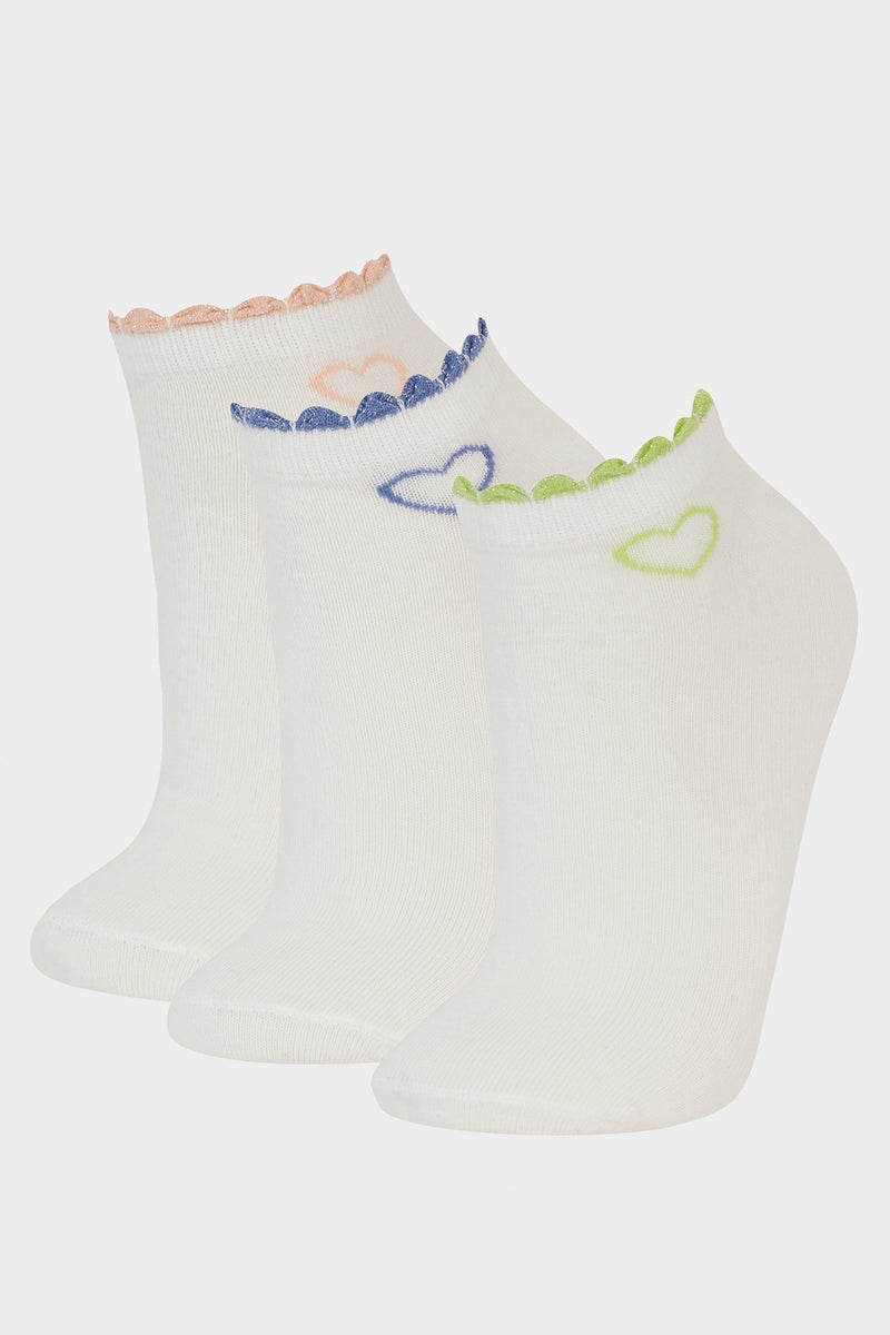 DeFacto White Woman 3 piece Short Socks Casual - Image 1