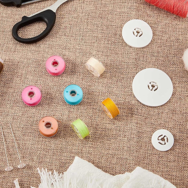 Luinabio 6 Pcs Sewing Spool Cap Small Medium Large Spool Cap for Sewing Machine10 Piece Embroidery Bobbin Transparent Bobbin for Machines 45 35 25 mm - Image 5