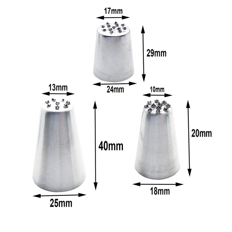 Markeny 5 Pcs Rose Piping Tips  3Pcs Grass Cream Tips Diy Decor Baking Tool And 5 Pcs Leaf Stainless Steel Piping Nozzles Kit(13 Pcs) - Image 2