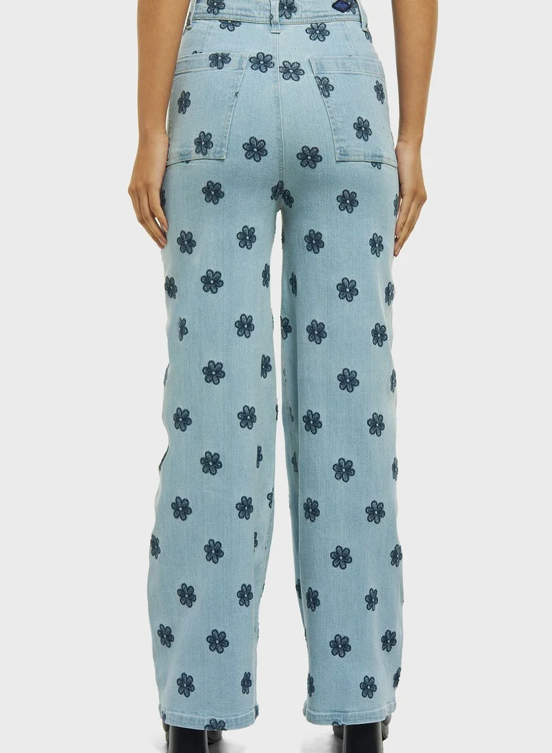 Lee Cooper Pocket Detail Floral Jeans