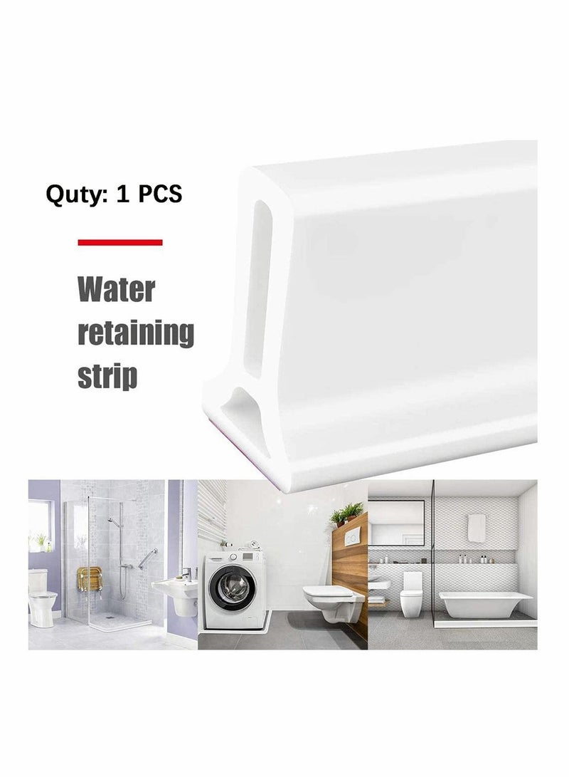 Collapsible Threshold Water Dam Self Adhesive Sealing Tape for Kitchen Bathroom Tub Shower Floor, Waterproof Flow Block Seal Strip 39Inch - Image 2