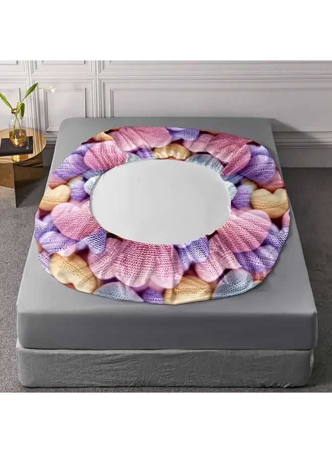 King Size Bright Pink Heart Shaped Brushed Fitted Sheet And Pillowcase Set 3Pcs - Image 5