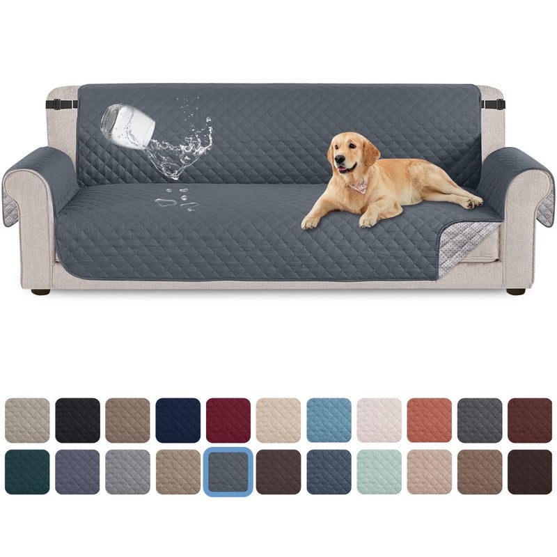 100% Waterproof Sofa Cover Non Slip Couch Cover Machine Washable Slipcover Leakproof Furniture Protector for Dogs Pets, Dark Gray, Sofa - Image 1