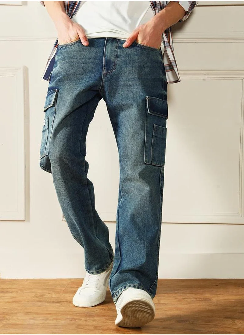 Dennis Lingo Medium Blue Jeans For Men
