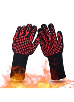 Generic One Pack Grilling Gloves, Heat Resistant Grilling Gloves Silicone Non-slip Oven Gloves Long Kitchen Gloves for Grilling, Cooking, Baking, Cutting  - Image 3