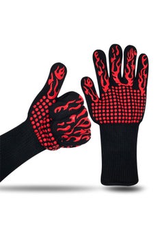 Generic One Pack Grilling Gloves, Heat Resistant Grilling Gloves Silicone Non-slip Oven Gloves Long Kitchen Gloves for Grilling, Cooking, Baking, Cutting  - Image 4