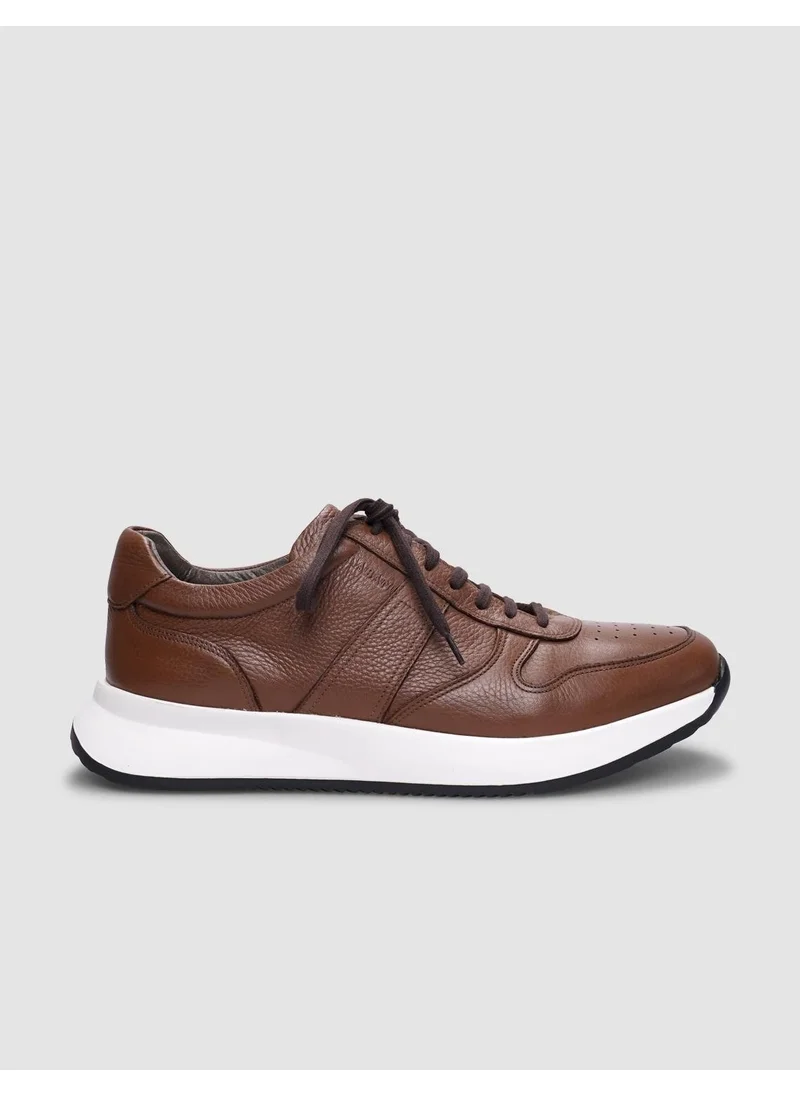 كاباني Leather Tan Lace-up Men's Sports Shoes