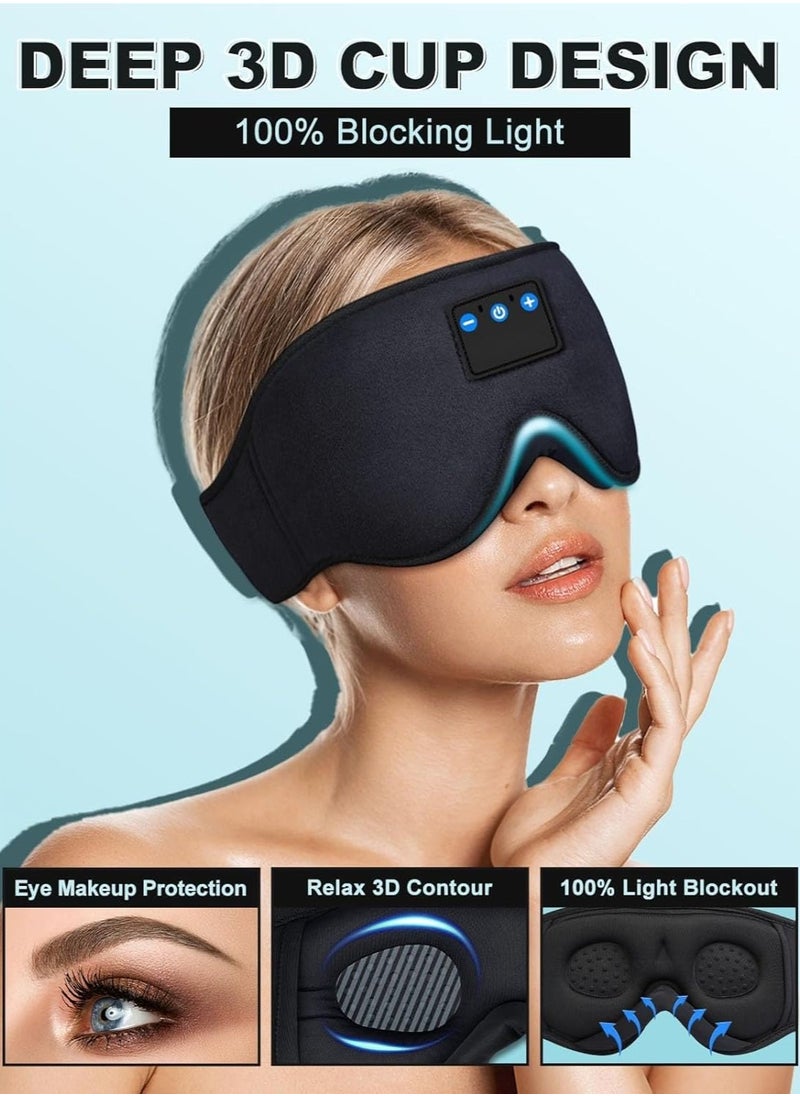 COOLBABY Sleep Headphones  3D Sleep Mask Bluetooth 5.0 Wireless Music Eye Mask Sleep Headphones with Ultra-Thin Stereo Speakers