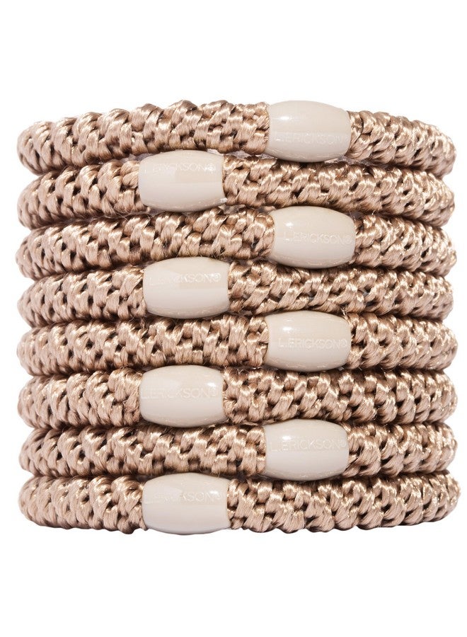 إل.إريكسون ربطات شعر ذيل الحصان من إل. إريكسون - بيج جملي - عبوة من 8 قطع - حاملات ذيل حصان - ربطات شعر بدون تلف - لون أشقر كريمي - إكسسوارات شعر للنساء - Image 1