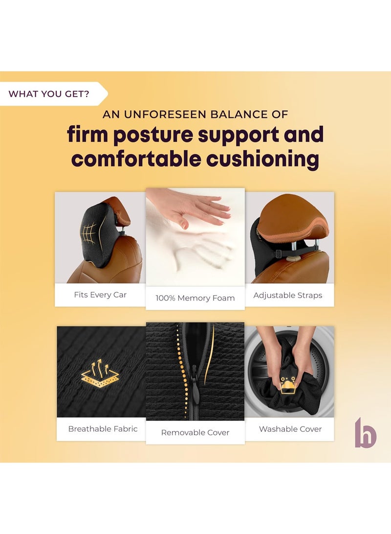 وسادة رقبة للسيارة فاخرة – وسادة دعم للرقبة مريحة وصحية للرحلات الطويلة – فوم ميموري وتصميم مريح - Image 2